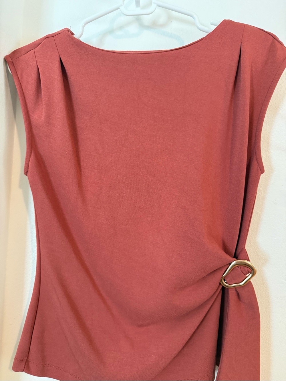 Cable & Gauge Rust Side-Ring Draped Tank Top - Picture 2 of 4